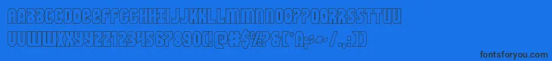 Warnationout Font – Black Fonts on Blue Background