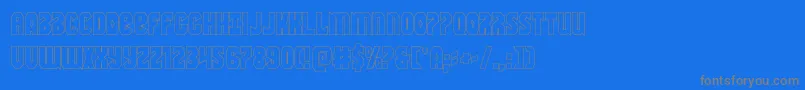 Warnationout-Schriftart – Graue Schriften auf blauem Hintergrund