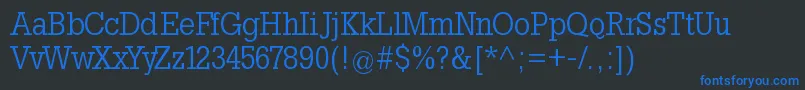 Slabtallx Font – Blue Fonts on Black Background