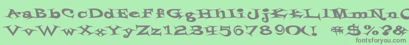 フォントStyrofoamFeelings – 緑の背景に灰色の文字