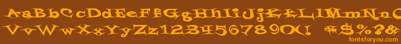 StyrofoamFeelings Font – Orange Fonts on Brown Background