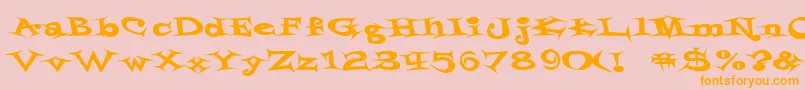 StyrofoamFeelings-Schriftart – Orangefarbene Schriften auf rosa Hintergrund