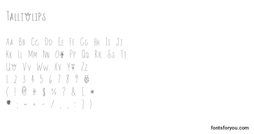 A fonte Talltulips – alfabeto, números, caracteres especiais