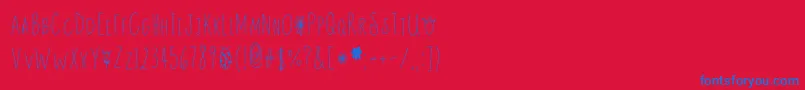 Talltulips Font – Blue Fonts on Red Background