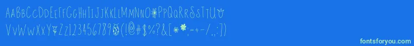 Talltulips Font – Green Fonts on Blue Background