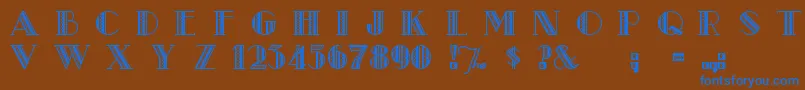 Шрифт MetroRe – синие шрифты на коричневом фоне