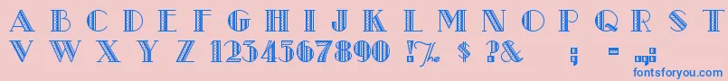 MetroRe Font – Blue Fonts on Pink Background