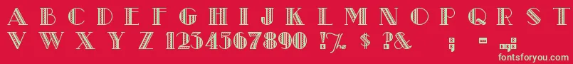 MetroRe Font – Green Fonts on Red Background