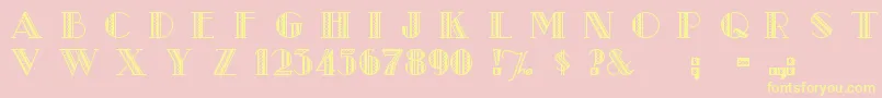 MetroRe Font – Yellow Fonts on Pink Background