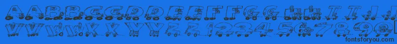 Motoring Font – Black Fonts on Blue Background