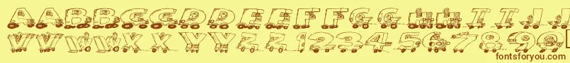 fuente Motoring – Fuentes Marrones Sobre Fondo Amarillo