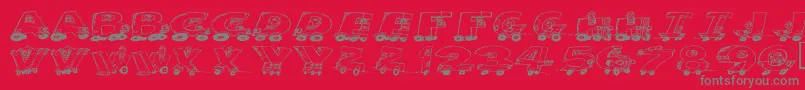 フォントMotoring – 赤い背景に灰色の文字
