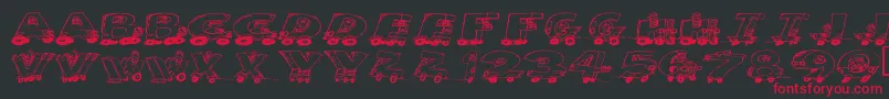 Motoring Font – Red Fonts on Black Background