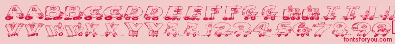 Motoring Font – Red Fonts on Pink Background