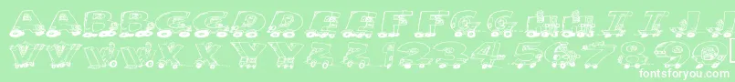 Motoring Font – White Fonts on Green Background