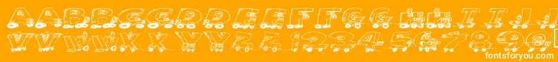 Motoring Font – White Fonts on Orange Background