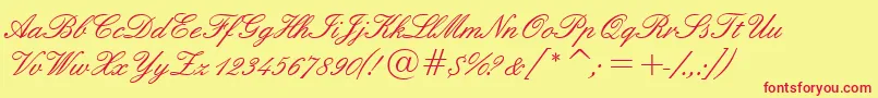 Engl157n Font – Red Fonts on Yellow Background