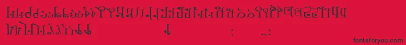 フォントTphylianWiiregular – 赤い背景に黒い文字