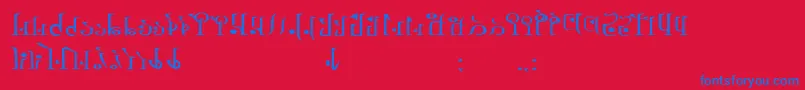 フォントTphylianWiiregular – 赤い背景に青い文字