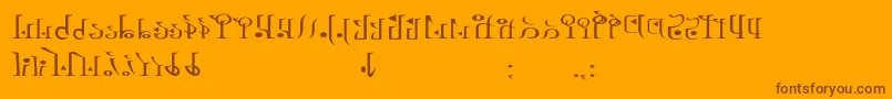 フォントTphylianWiiregular – オレンジの背景に茶色のフォント