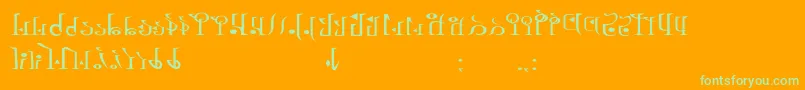 TphylianWiiregular-fontti – vihreät fontit oranssilla taustalla