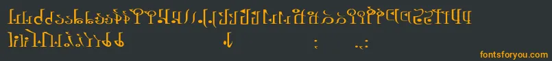 フォントTphylianWiiregular – 黒い背景にオレンジの文字