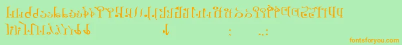 TphylianWiiregular Font – Orange Fonts on Green Background