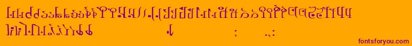 フォントTphylianWiiregular – オレンジの背景に紫のフォント