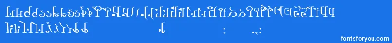 フォントTphylianWiiregular – 青い背景に白い文字