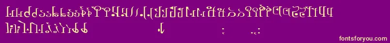 フォントTphylianWiiregular – 紫の背景に黄色のフォント