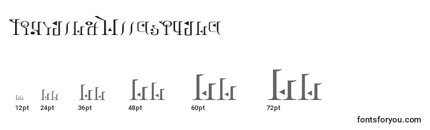 Размеры шрифта TphylianWiiregular