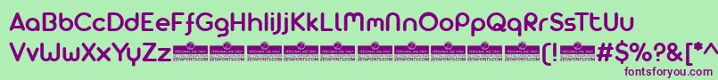 AristaProAlternateSemiboldTrial Font – Purple Fonts on Green Background