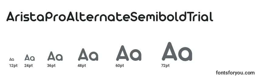 Размеры шрифта AristaProAlternateSemiboldTrial