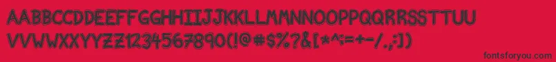 フォントNvscriptEdb – 赤い背景に黒い文字