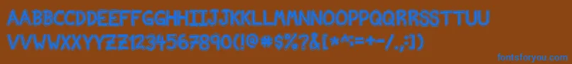 NvscriptEdb Font – Blue Fonts on Brown Background