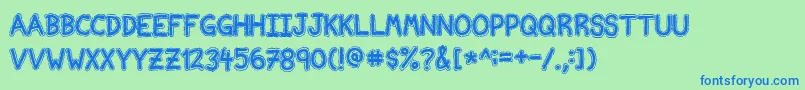 NvscriptEdb Font – Blue Fonts on Green Background