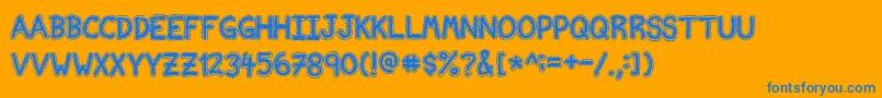 NvscriptEdb Font – Blue Fonts on Orange Background