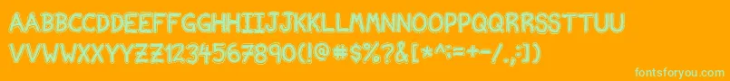 NvscriptEdb Font – Green Fonts on Orange Background