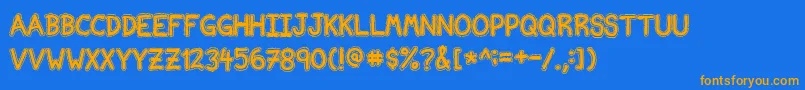 NvscriptEdb Font – Orange Fonts on Blue Background