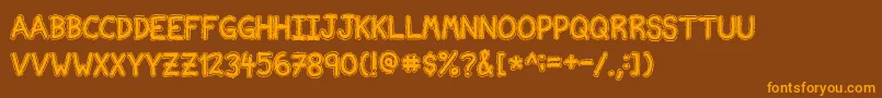 NvscriptEdb Font – Orange Fonts on Brown Background