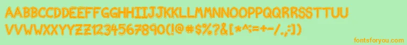 NvscriptEdb Font – Orange Fonts on Green Background
