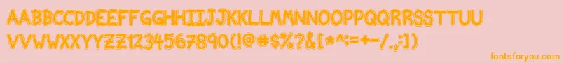 NvscriptEdb Font – Orange Fonts on Pink Background