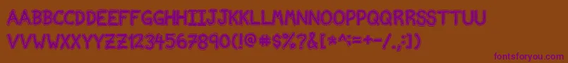 NvscriptEdb Font – Purple Fonts on Brown Background