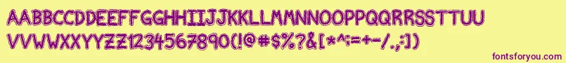 NvscriptEdb Font – Purple Fonts on Yellow Background