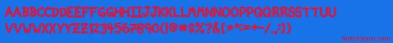 フォントNvscriptEdb – 赤い文字の青い背景