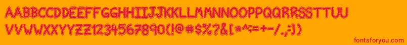 フォントNvscriptEdb – オレンジの背景に赤い文字
