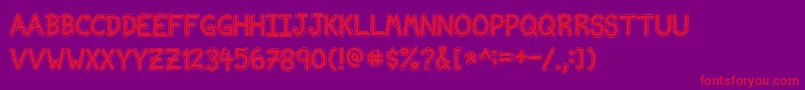 フォントNvscriptEdb – 紫の背景に赤い文字