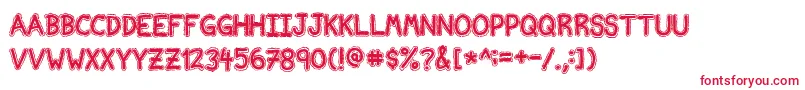 NvscriptEdb Font – Red Fonts on White Background