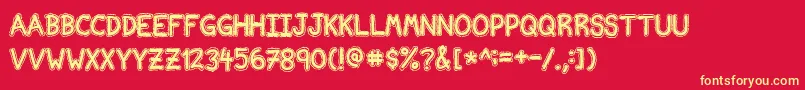 フォントNvscriptEdb – 黄色の文字、赤い背景