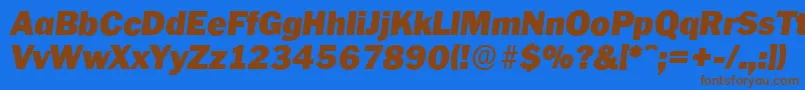 PlymouthserialBlackItalic Font – Brown Fonts on Blue Background